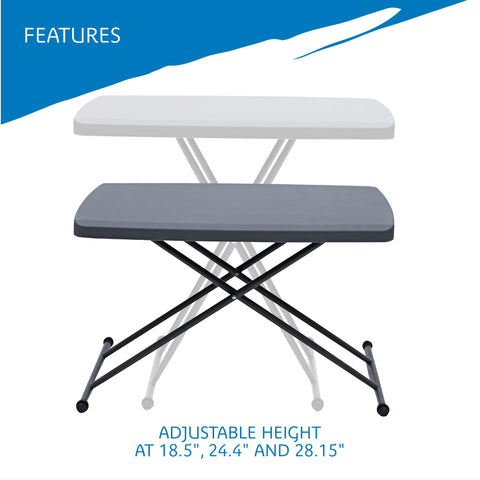 Iceberg folding table with steel legs for rugged daily use