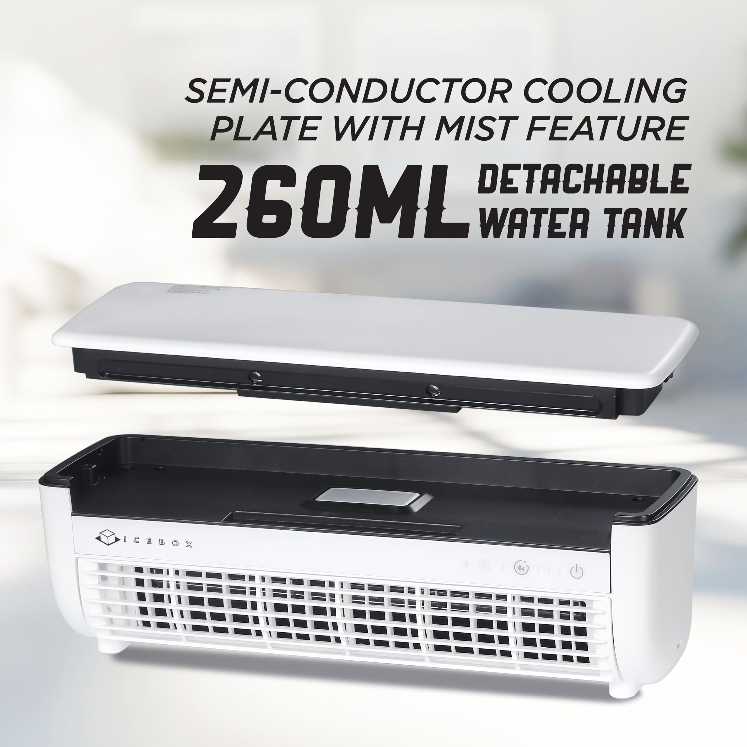 IceBox detachable water tank for misting on demand