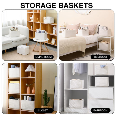 ICERZCZ four pack baskets neatly stacked illustrating versatile storage