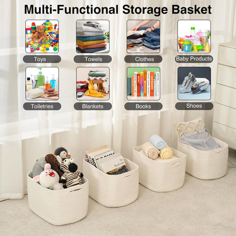 ICERZCZ storage baskets organizing clothes in a closet