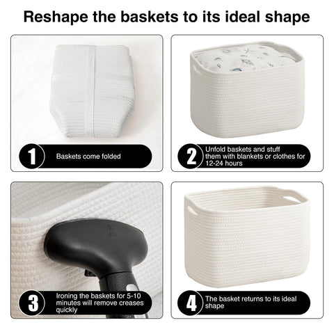 ICERZCZ storage baskets with collapsible handles for transport