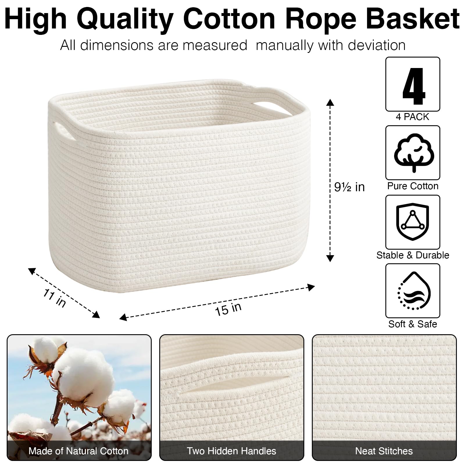 ICERZCZ storage baskets holding dog toys for easy cleanup