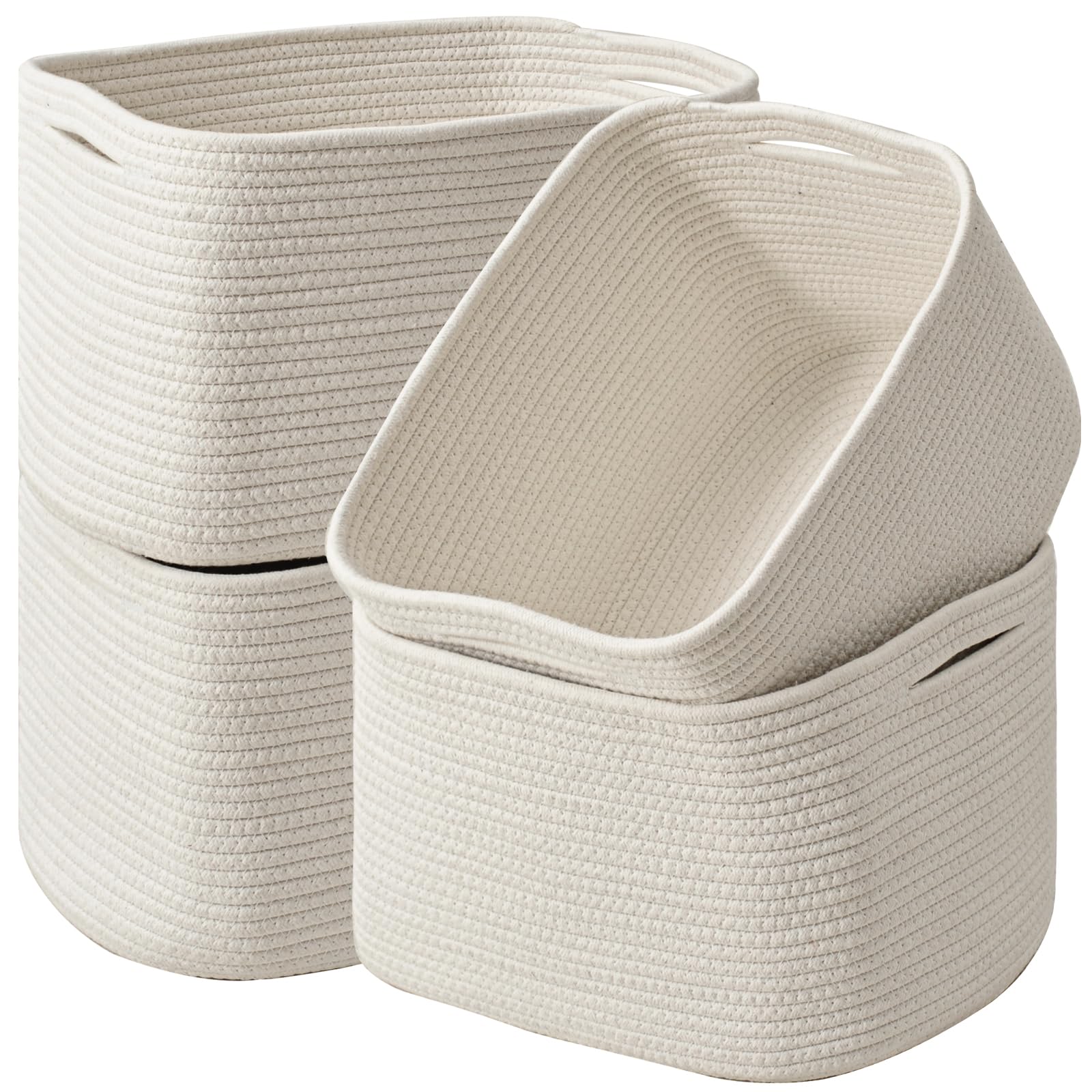 ICERZCZ storage baskets front view for tidy shelf organization