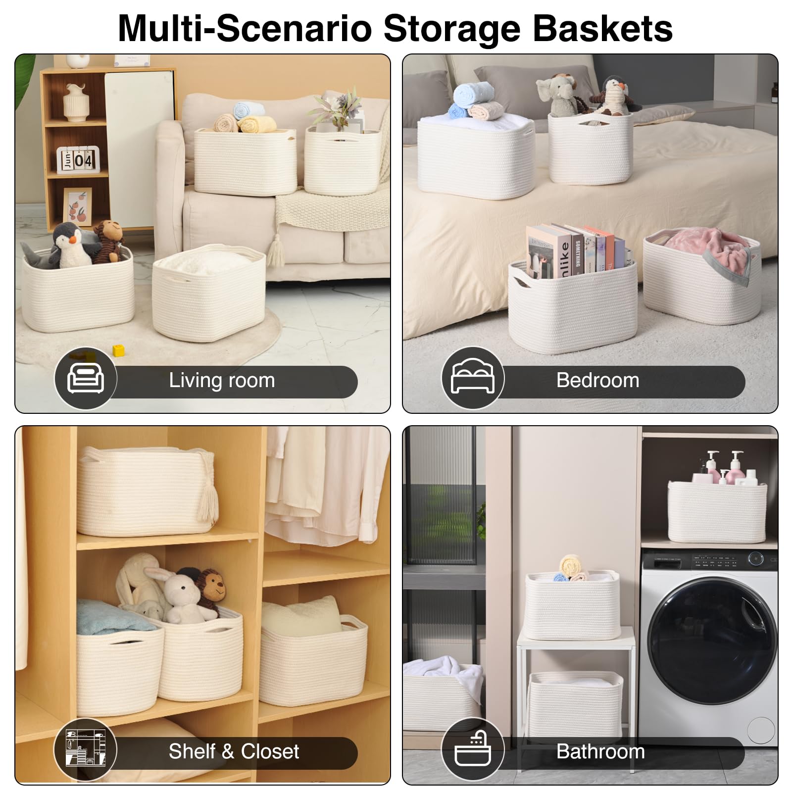 ICERZCZ nursery organizer baskets keeping essentials orderly