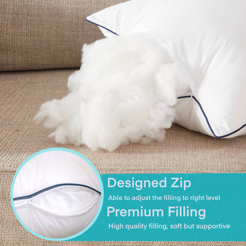Ichrysania pillow inserts on bed provide decorative accent and reading support.