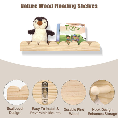 icnjdmopclean floating nursery shelves in natural pine