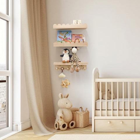 icnjdmopclean hooks for books and toys on nursery shelves