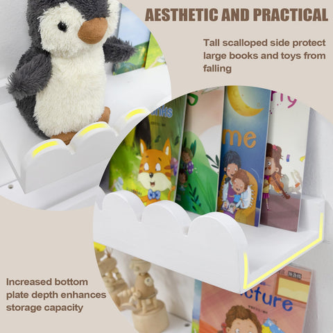 icnjdmopclean kids room wall shelves promote tidy books and toys display