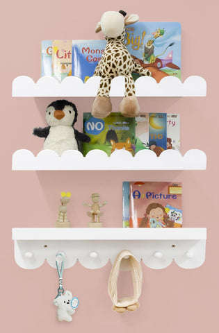 icnjdmopclean wall book shelves hooks set 3 for organized kids room storage
