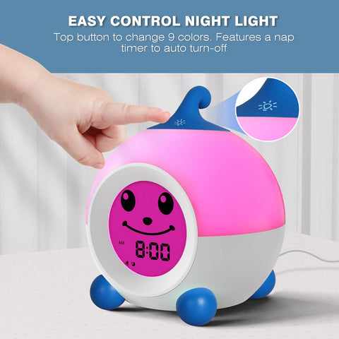 I·CODE Ok to Wake clock night light color switch offers calming illumination