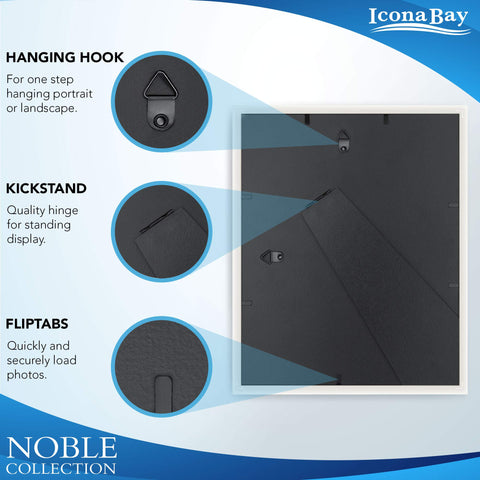 Icona Bay Noble Collection 8x10 frame gold easel back for tabletop display