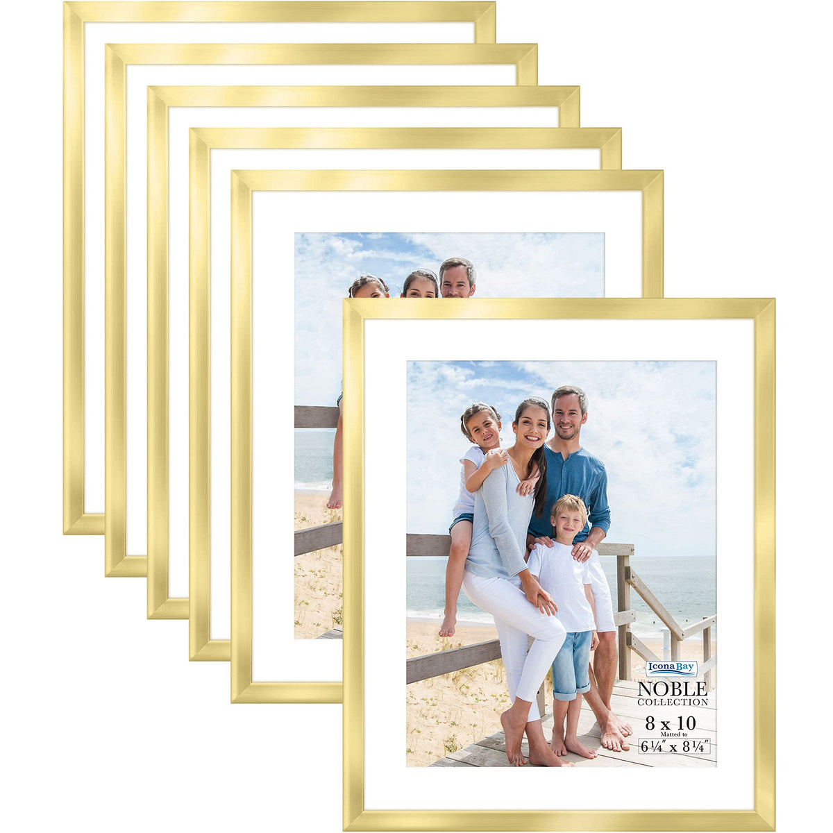 Icona Bay Noble Collection 8x10 frame gold front view for wall display