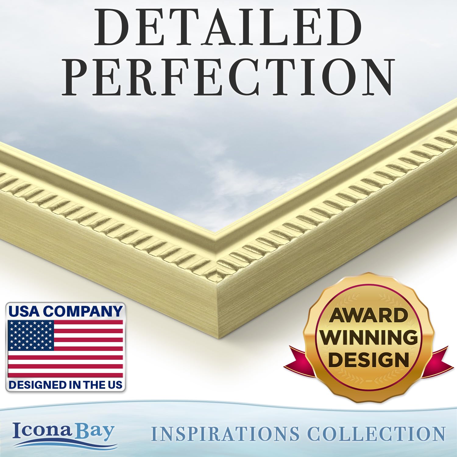 Icona Bay six-pack of gold frames with beaded edge complements any decor.