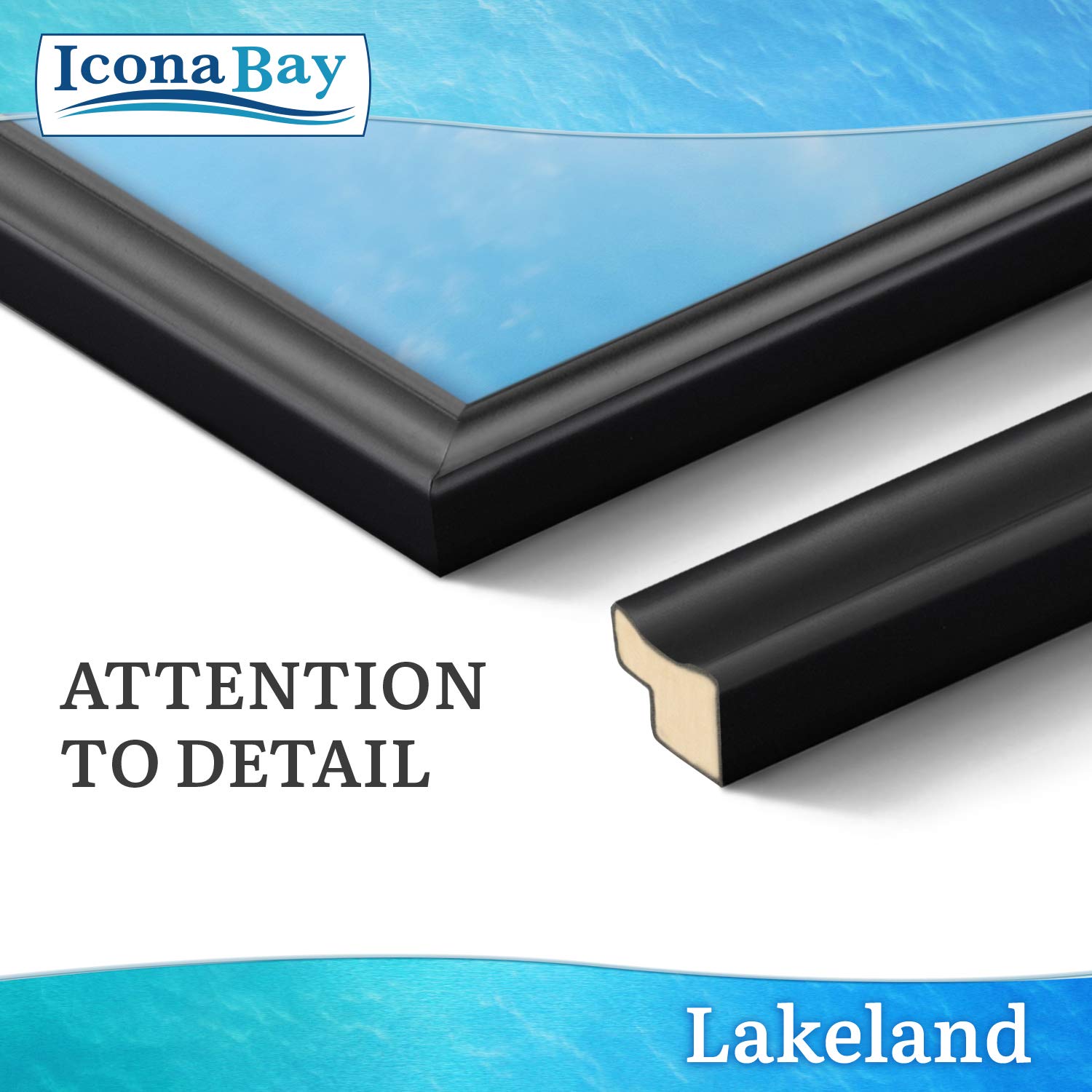 Icona Bay 8.5x11 black certificate frame on desk with kickstand for tabletop display