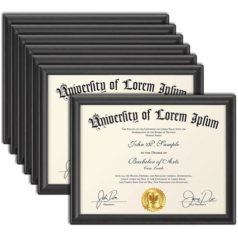 Icona Bay 8.5x11 black certificate frame wall display shows diplomas clearly