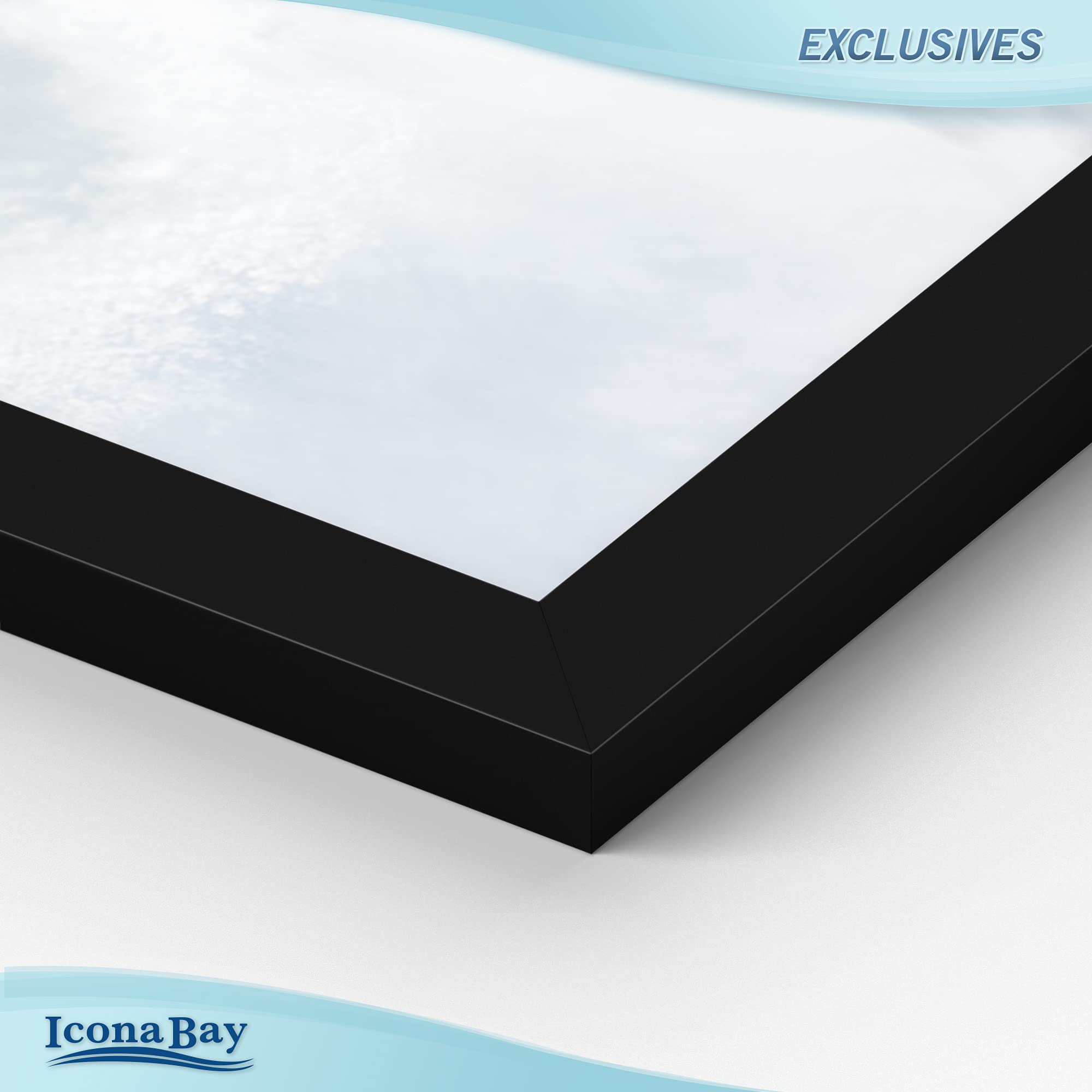 Icona Bay black 8x11 wall mount diploma frame for portrait or landscape use.