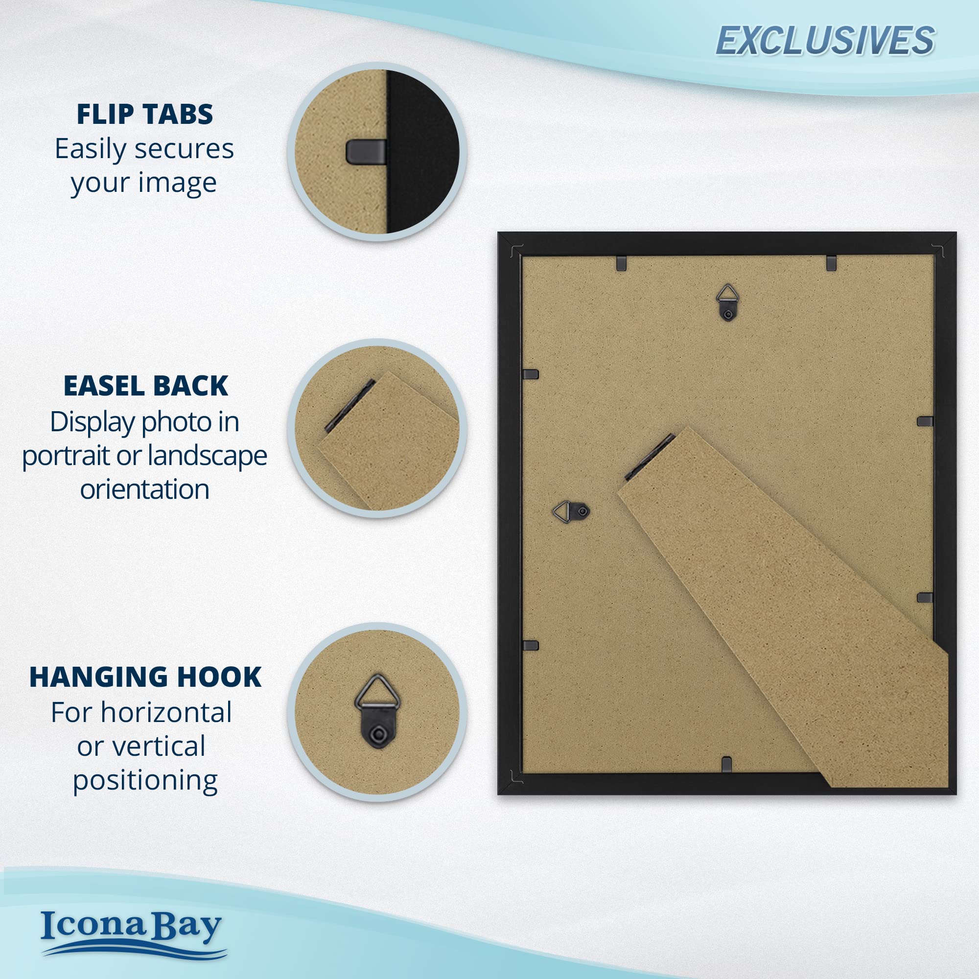 Icona Bay hickory brown 8x10 frame adds warm decor touch.