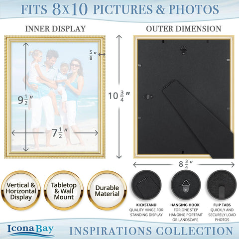 Icona Bay easel-back frame for table top or wall display.