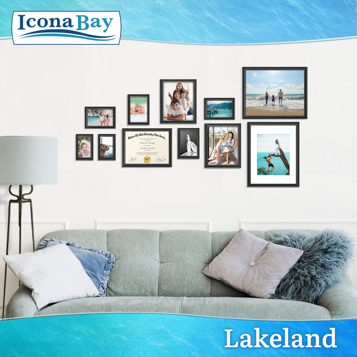 Icona Bay frame with kickstand supports both portrait and landscape layouts