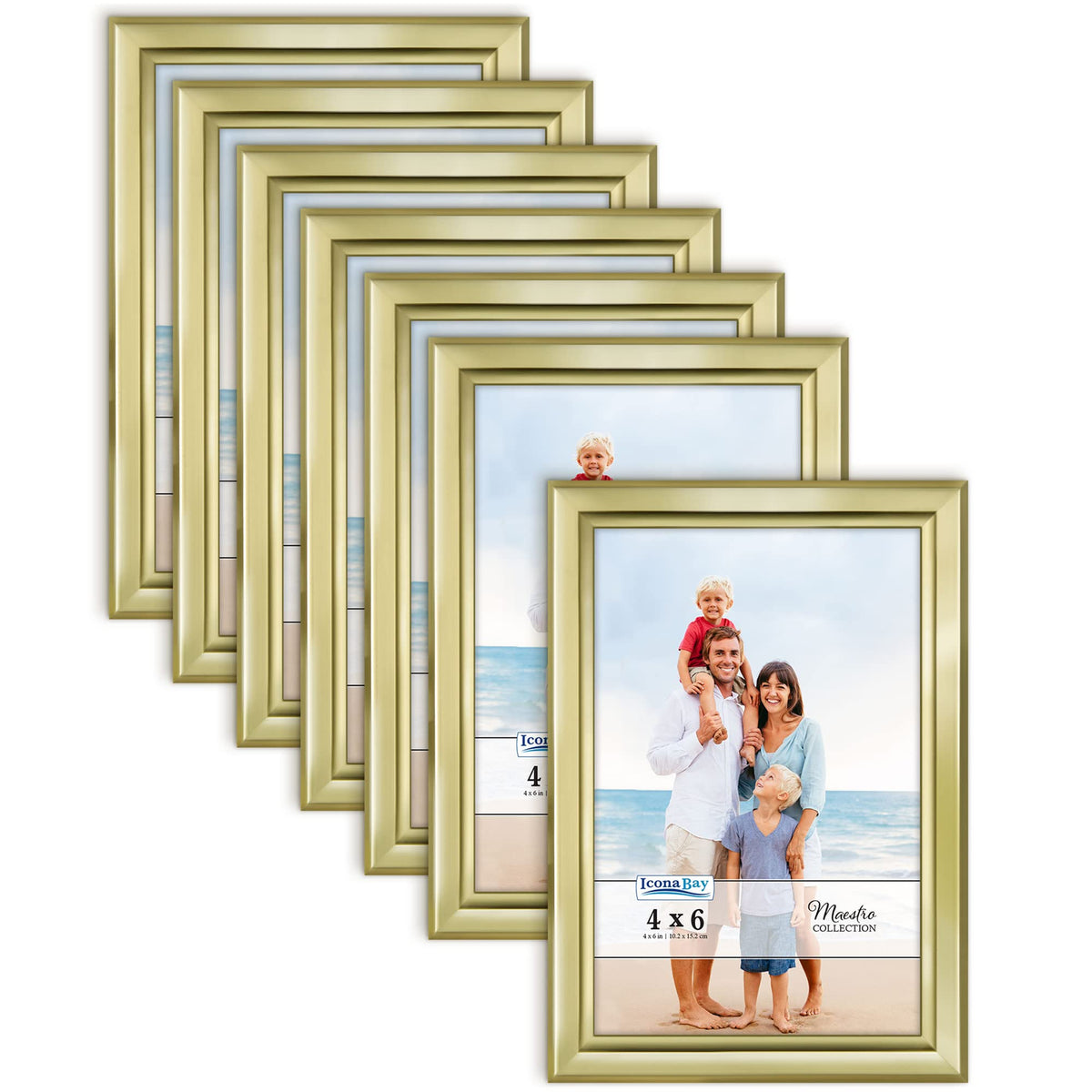 Icona Bay Maestro gold 4x6 frames 12-pack for an elegant wall gallery