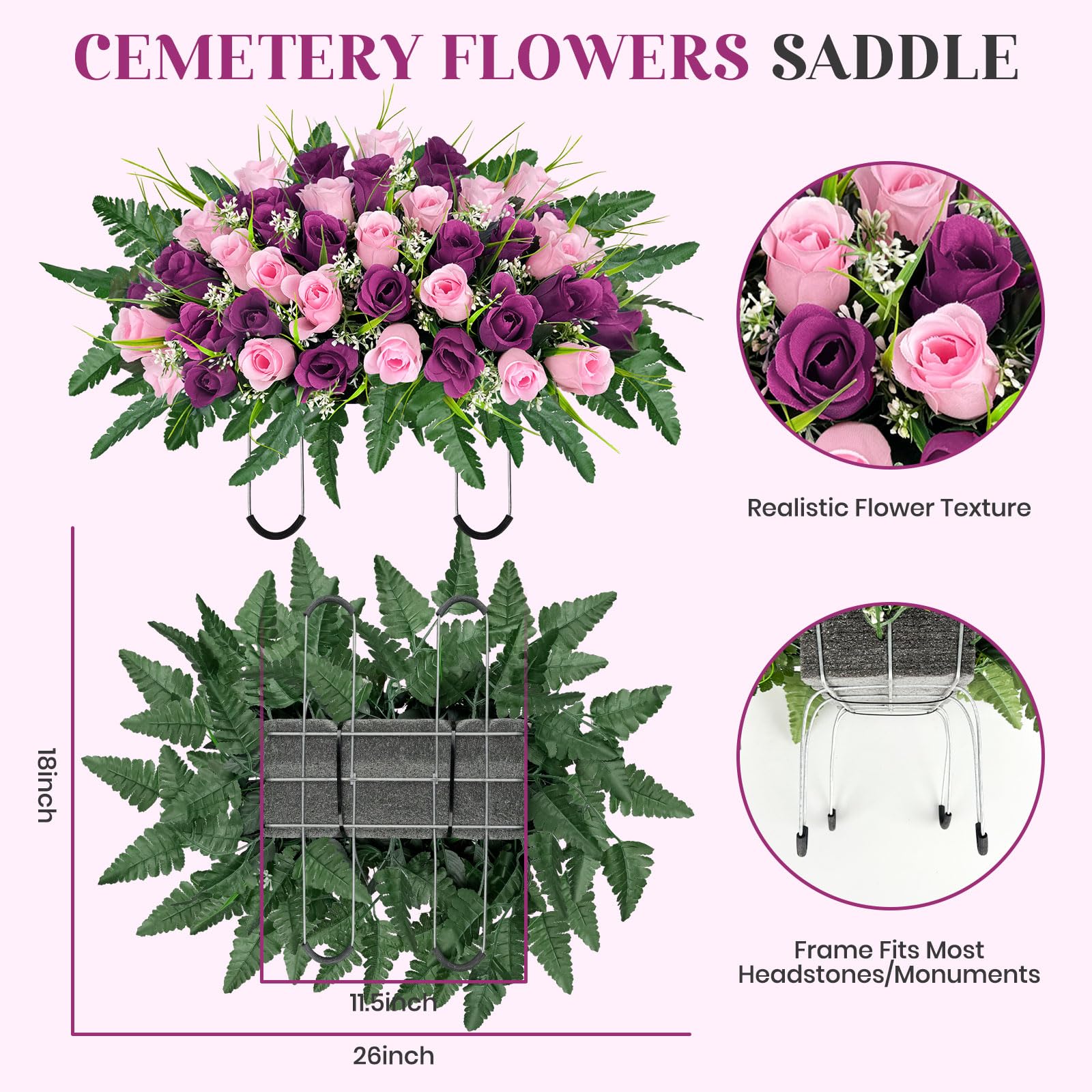 ICX artificial cemetery flowers stay fresh-looking without watering or trimming
