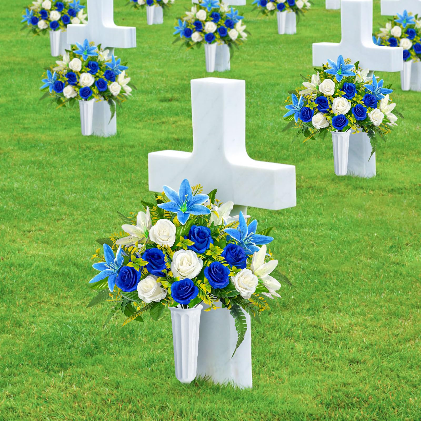 ICX included vase enables easy placement and stable grave display.