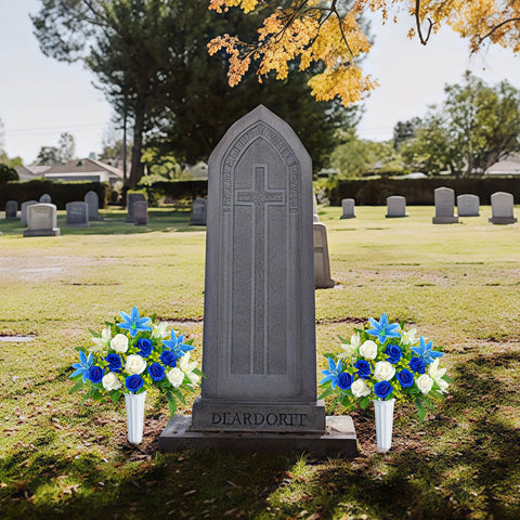 ICX lifelike blossoms create colorful, respectful grave decor options.