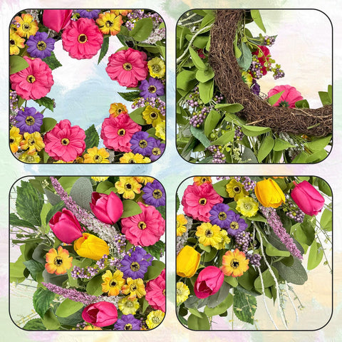 ICX 24-inch wreath fits standard doors for a bold entry.