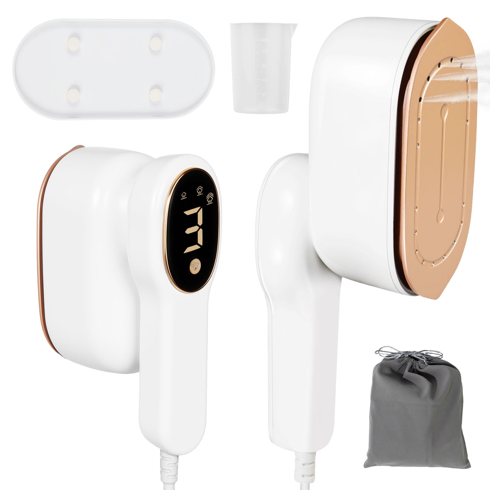 IDACYRIA smart travel steamer with LCD display for quick wrinkle removal on the go