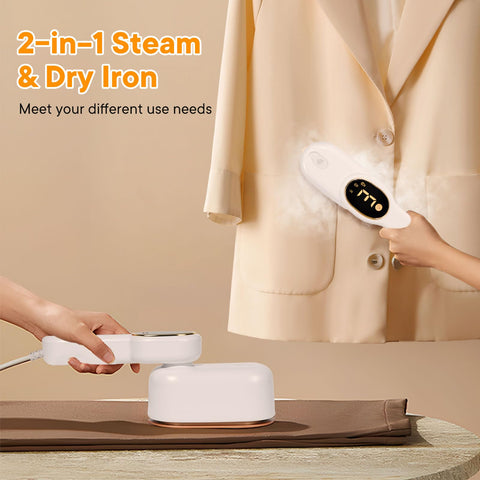 IDACYRIA steamer demonstrates 180-degree rotation for easier access to seams