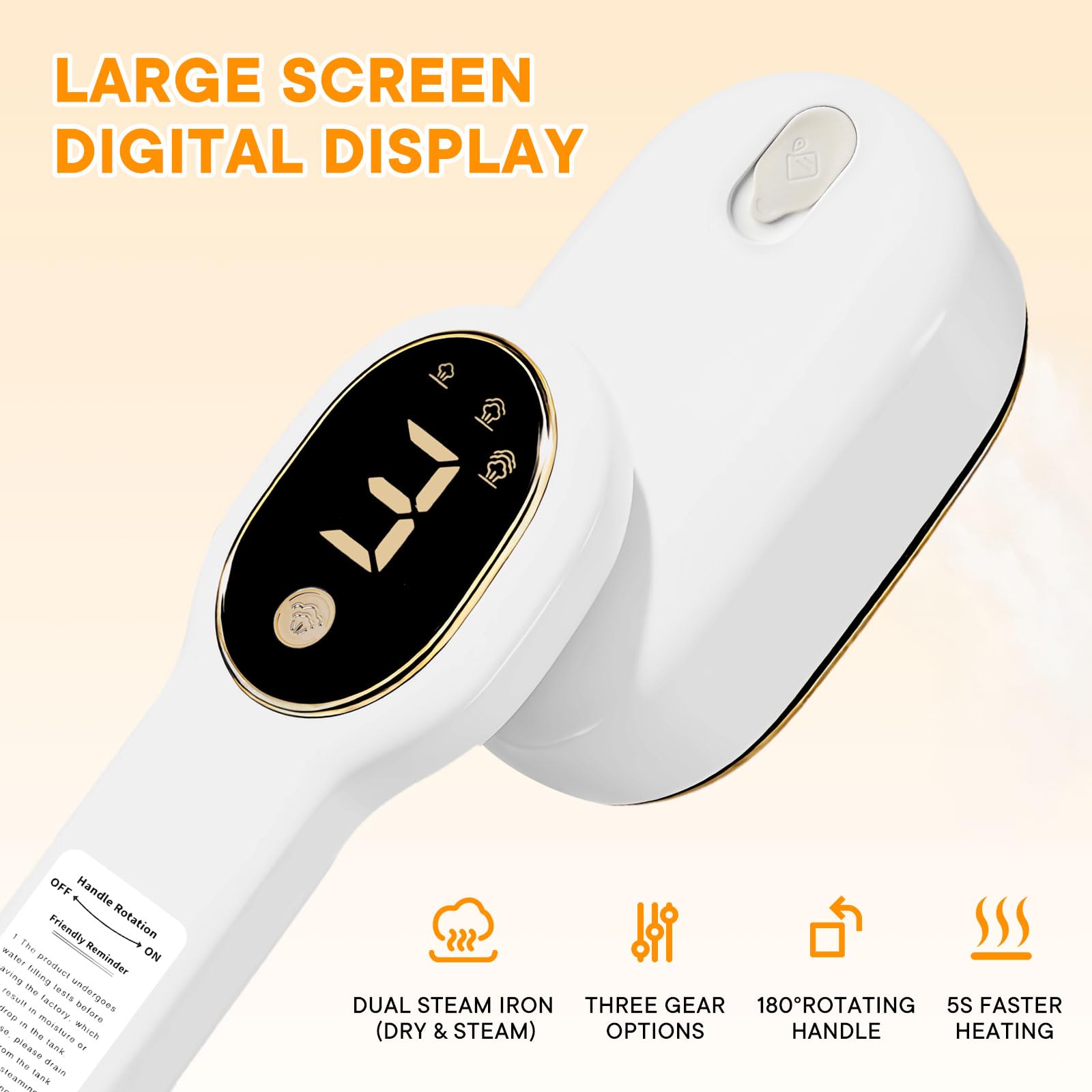 IDACYRIA travel steamer shows 5-second heat up for fast refresh before meetings