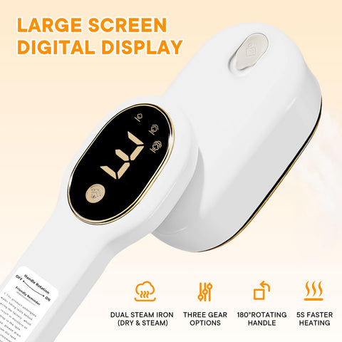 IDACYRIA travel steamer shows 5-second heat up for fast refresh before meetings