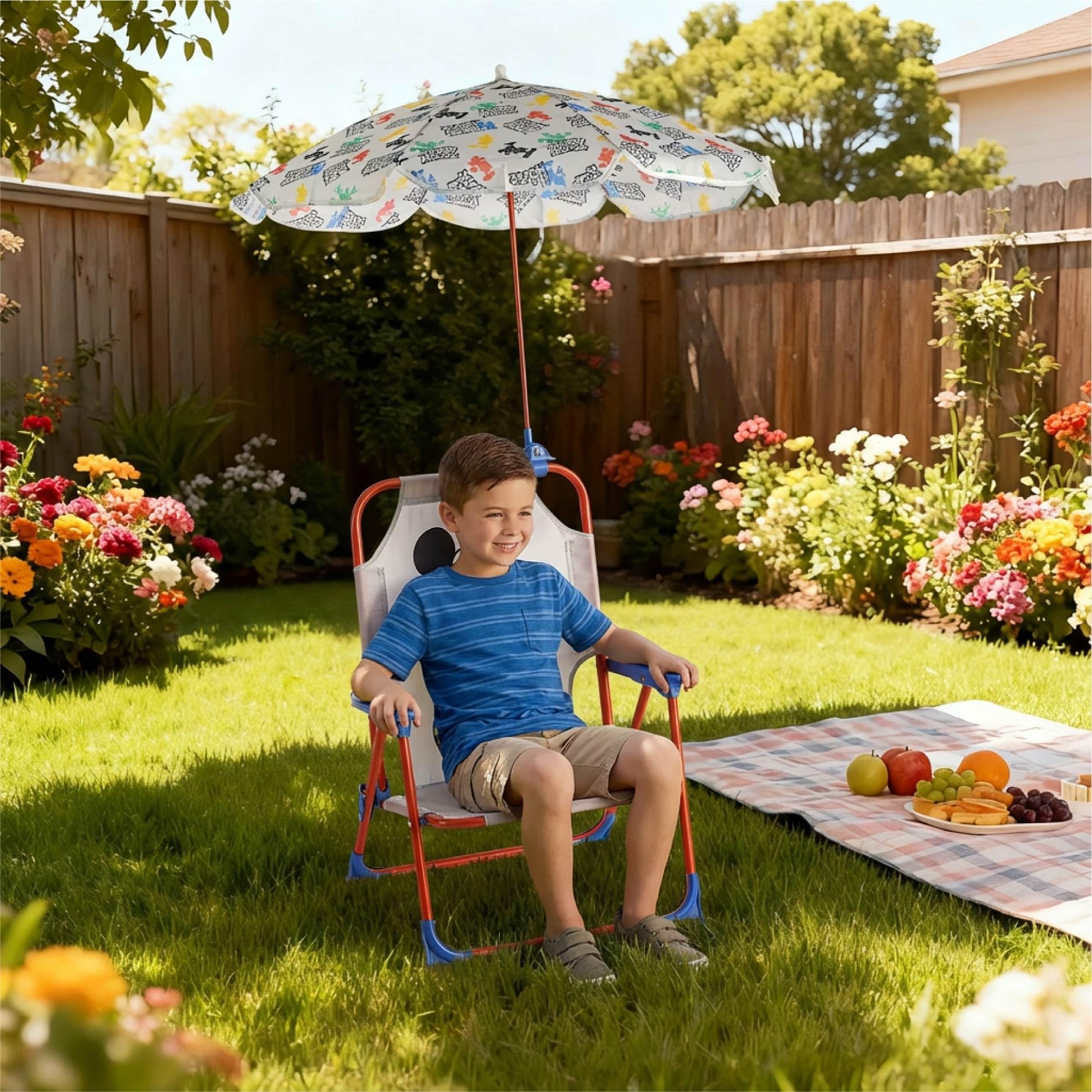 Idea Nuova Disney Mickey Beach Chair armrests offering stable seating