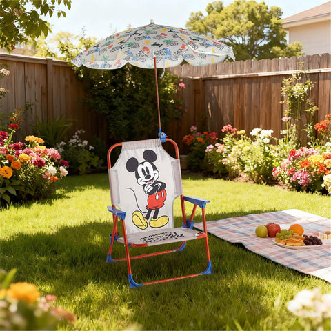 Idea Nuova Disney Mickey Beach Chair durable frame ready for family outings