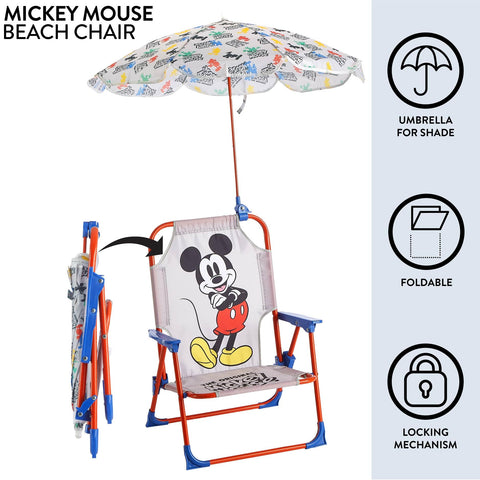 Idea Nuova Disney Mickey Beach Chair seat-front view with child sitting