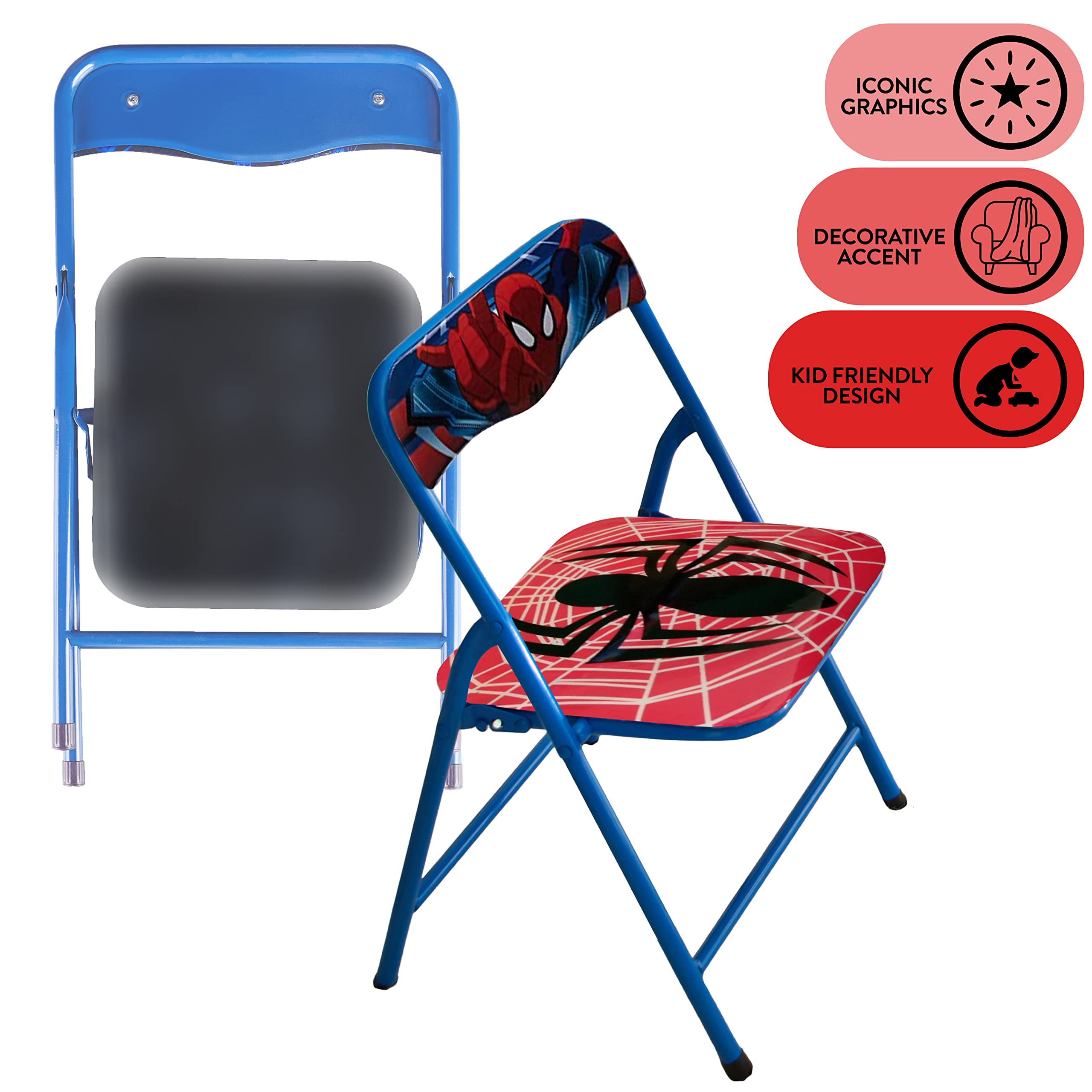 Idea Nuova Spider-Man chair seat close-up, durable vinyl