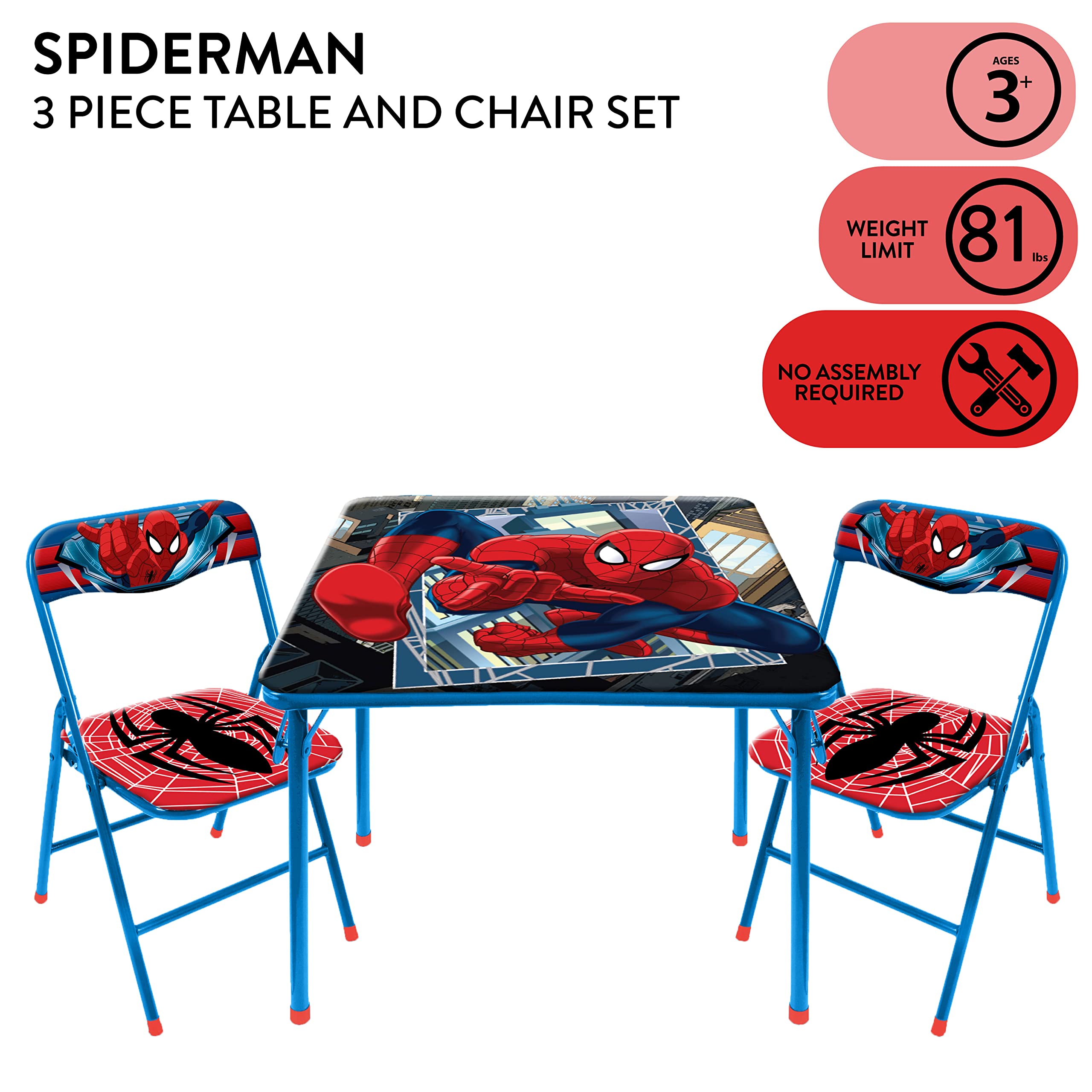 Idea Nuova Spider-Man folding chair, lightweight for easy setup