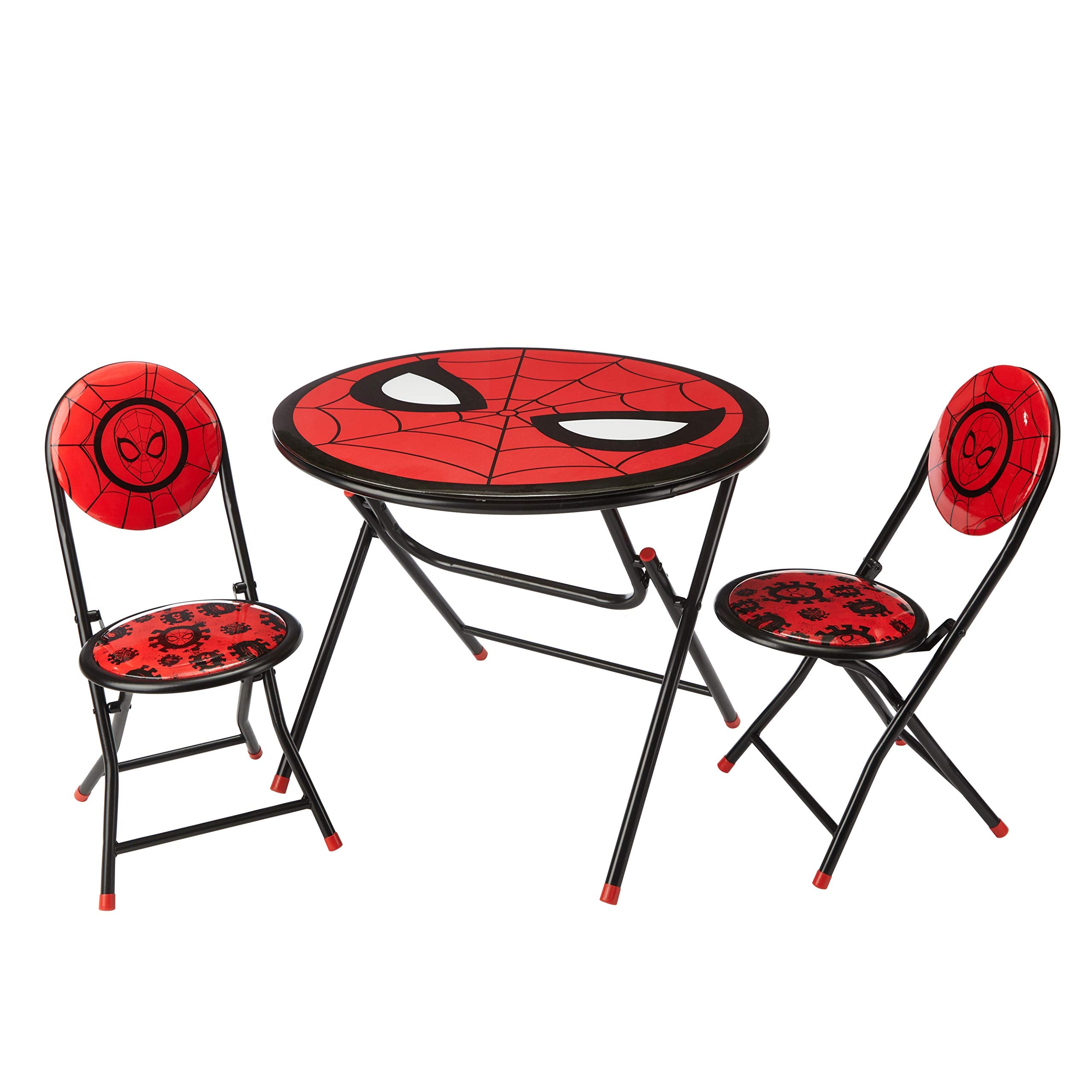 Idea Nuova Marvel Spider-Man table and chairs set for kids, sturdy daily use.
