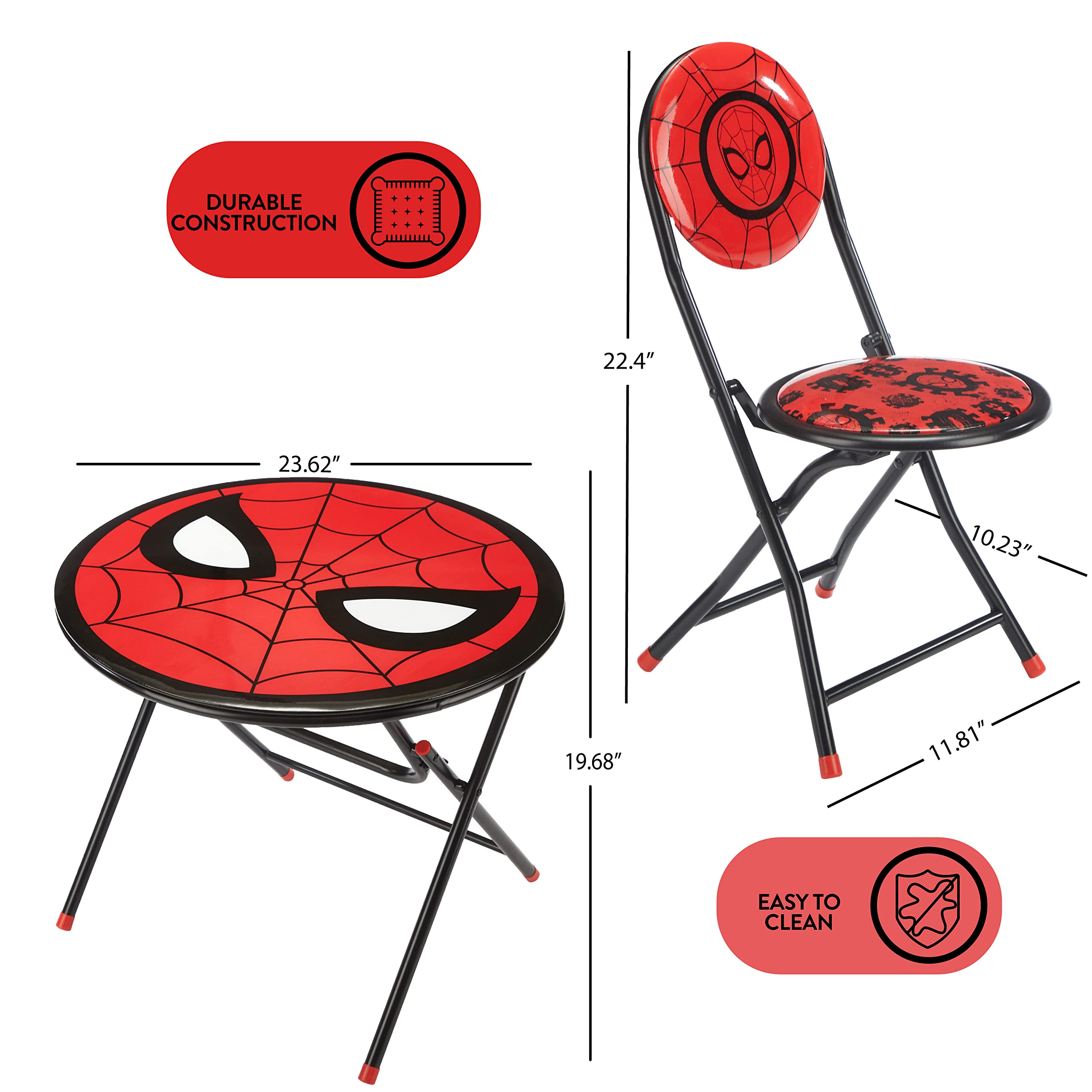 Idea Nuova Marvel Spider-Man locking legs keep the set steady.
