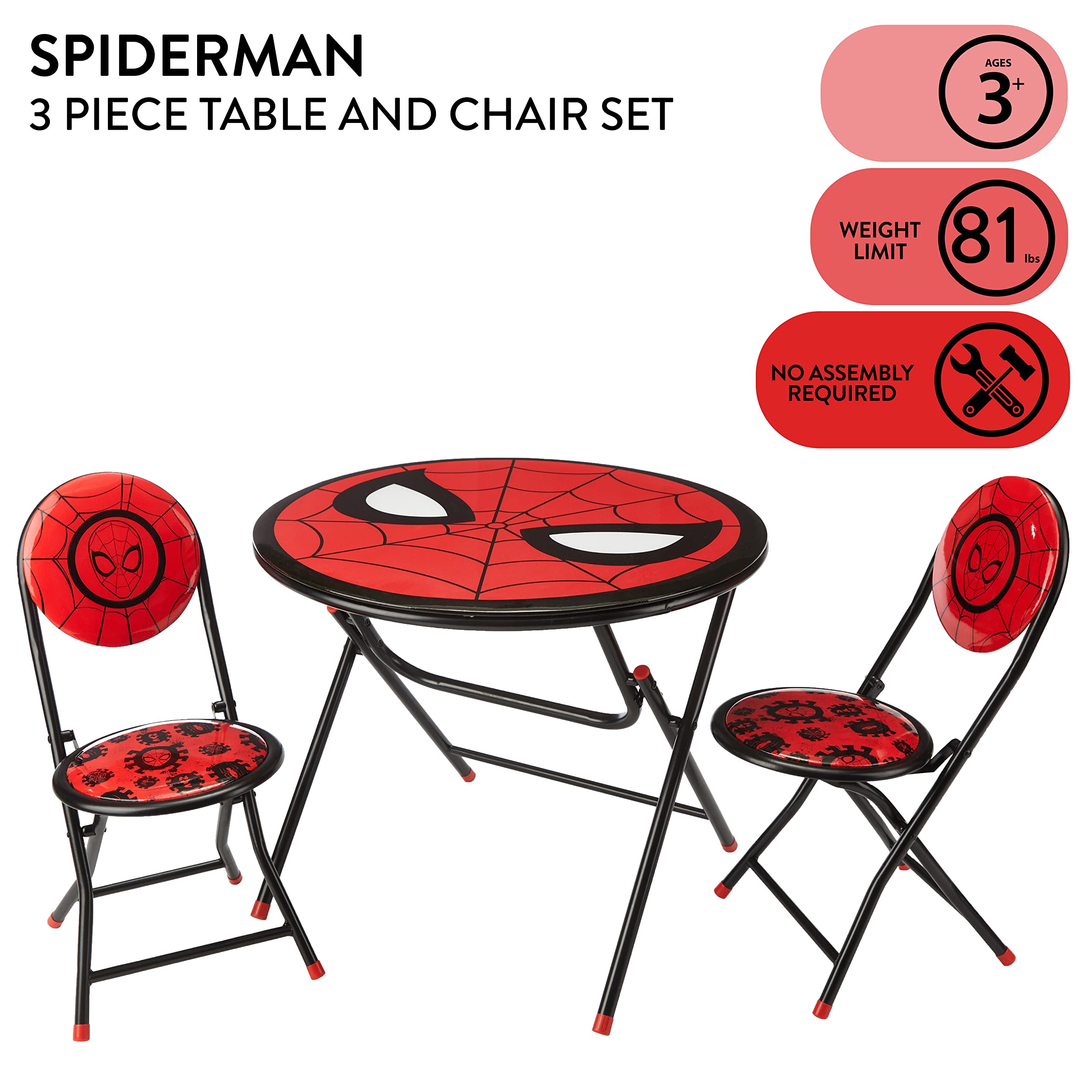 Idea Nuova Marvel Spider-Man table top, 23.62 inch diameter, roomy for meals.