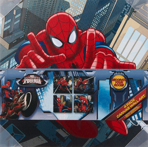 Idea Nuova Spider-Man canvas panel featuring dynamic web-slinging moment for study or play.