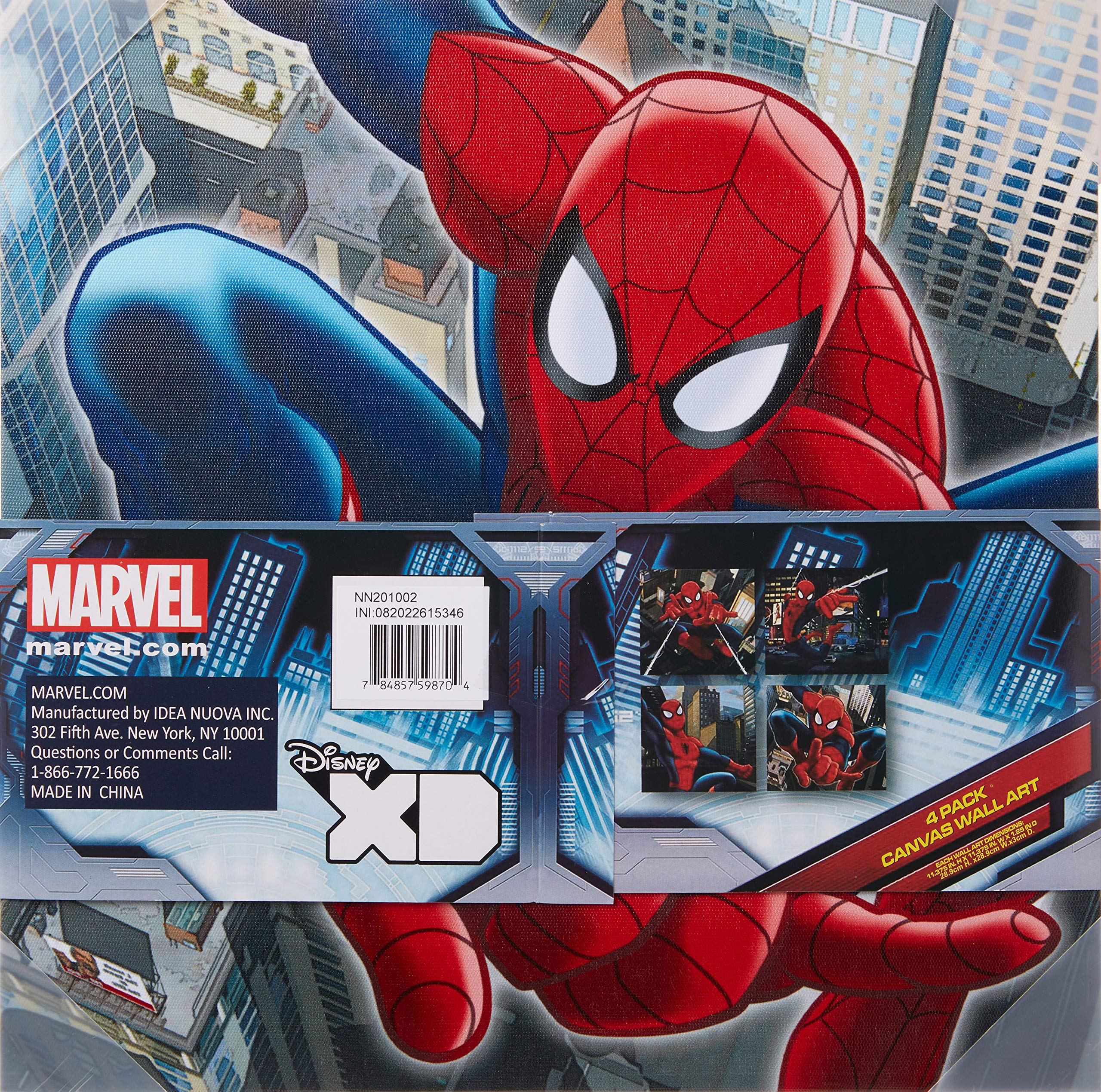 Idea Nuova Spider-Man canvas panel offers versatile display options for collections.