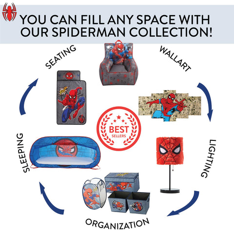 Idea Nuova Spider-Man canvas panel set complements other Marvel decor pieces.