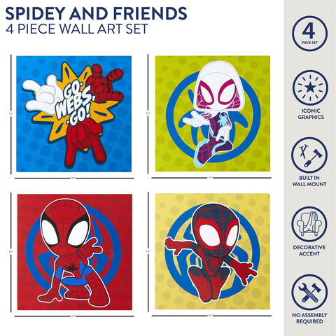 Spidey and Friends wall art that can be hung together or separately for flexible layouts