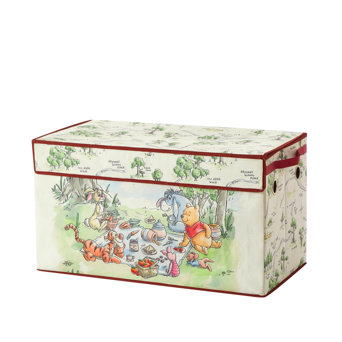 Idea Nuova Winnie the Pooh trunk front view for organizing toys