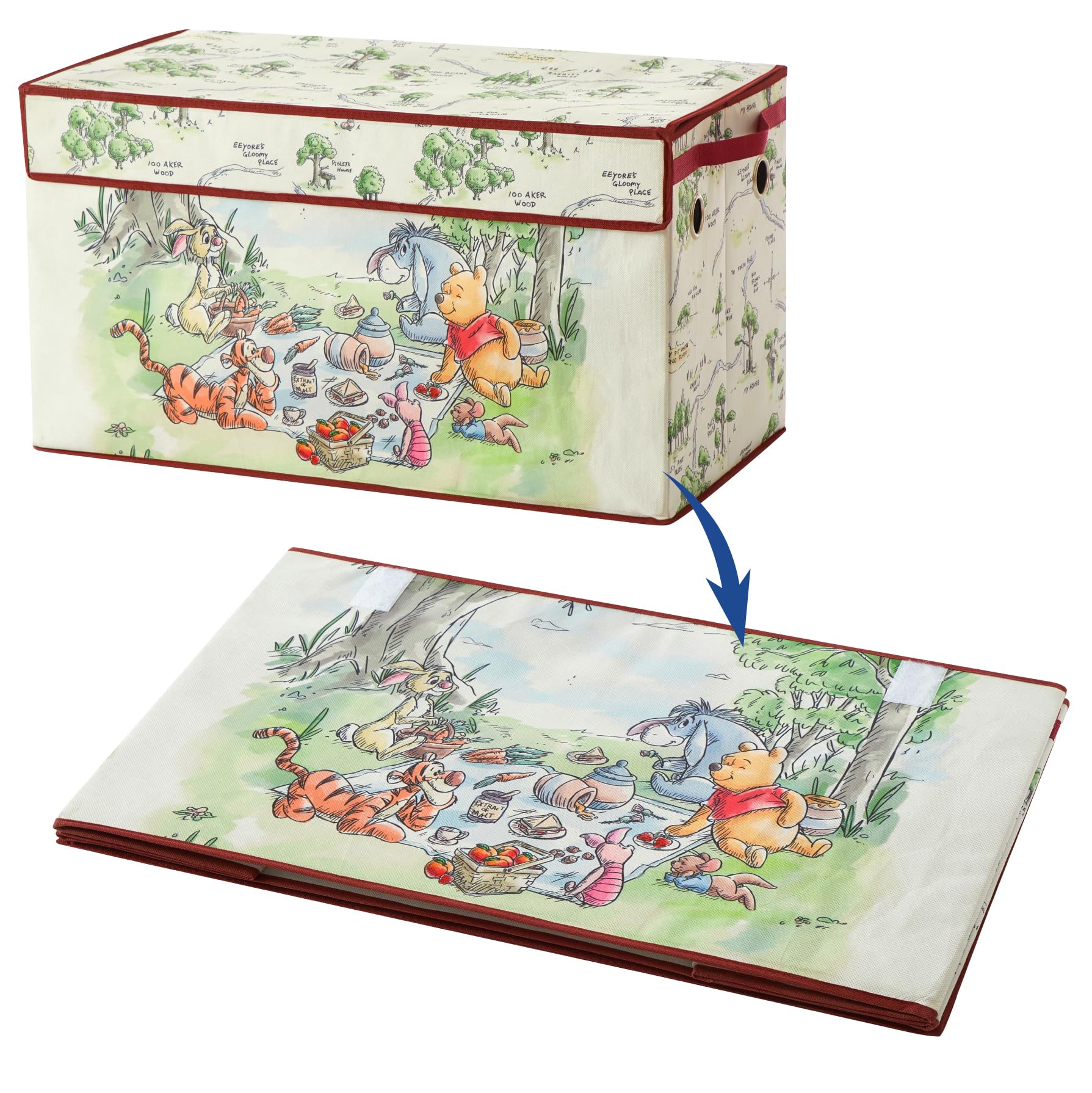 Idea Nuova Winnie the Pooh trunk in a bright playroom for clutter control
