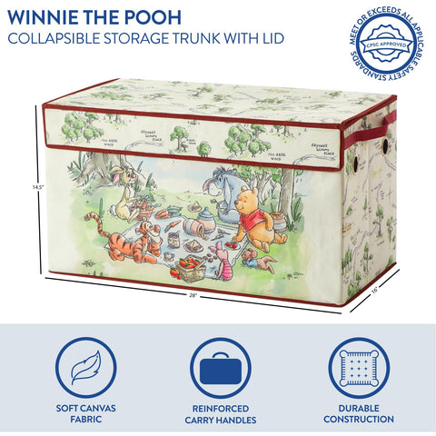 Idea Nuova Winnie the Pooh trunk side view with soft lid for safety