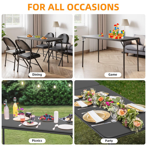 IDEALHOUSE portable table for gatherings, lightweight yet sturdy