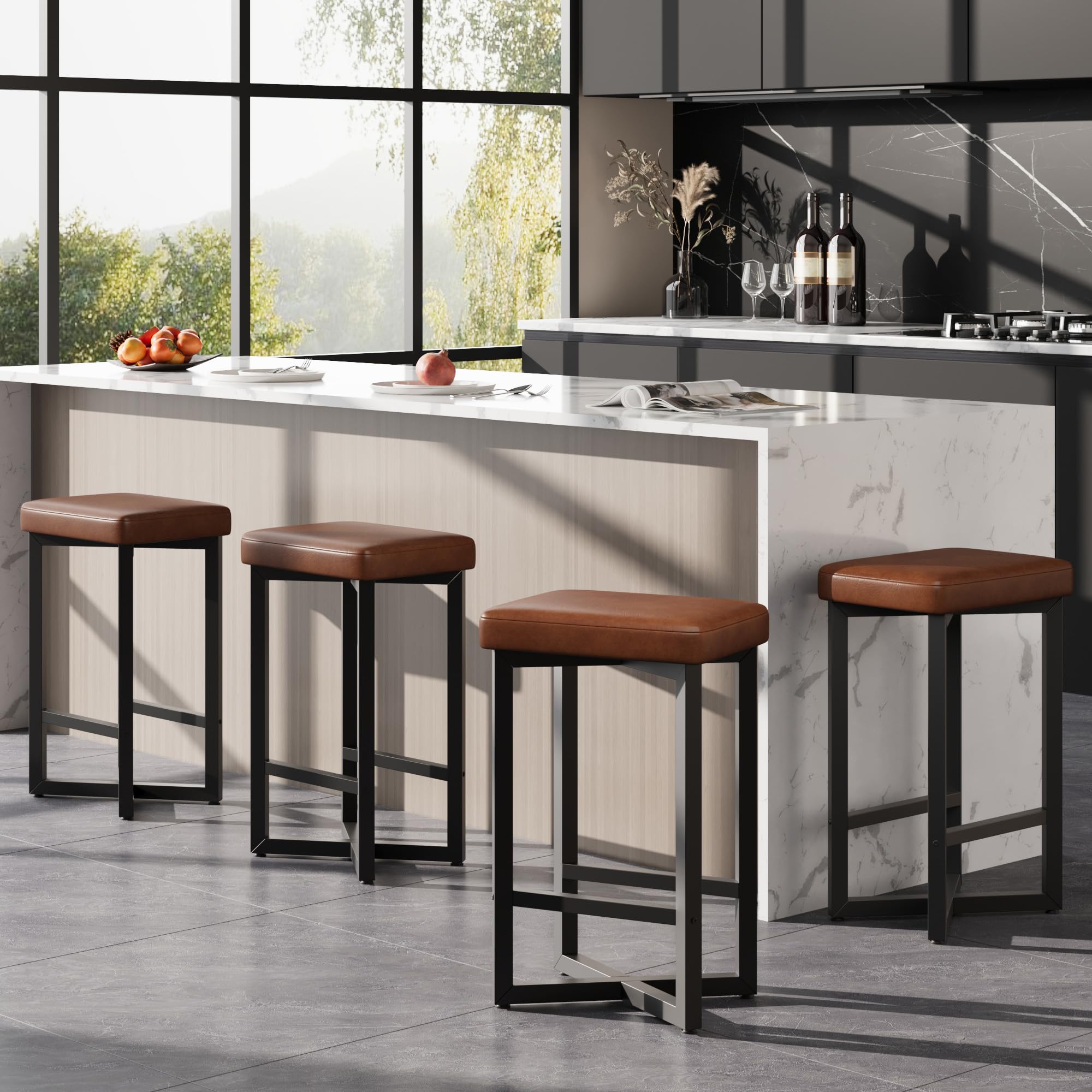 IDEALHOUSE Bar Stools counter-height 24.6 inches fit standard counters.