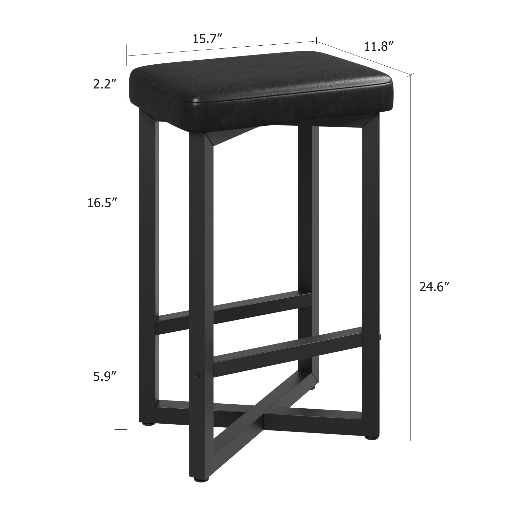 IDEALHOUSE bar stools with metal X-frame ensure wobble free stability.